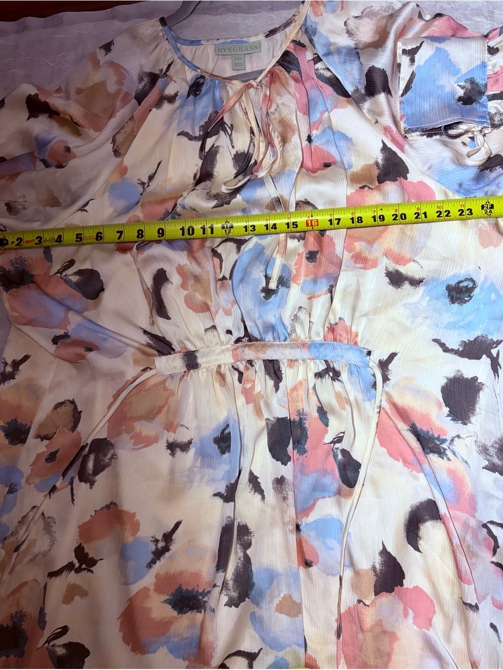 Pastel Multi Floral Tie-Waist Midi Dress - Picture 11 of 11
